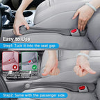 Car Seat Gap Filler Set of 2, 3IN1 Seat Side Gap Filler Plug with Storage Slot & Hook Function, Soft Foam Universal Fit Car SUV Truck Fill Gap Between Seats Console Organizer（Standard Gray）