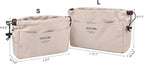 Vercord Canvas Handbag Organizers, Sturdy Purse Insert Organizer Bag in Bag, 10 Pockets Color Beige Large