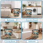 Happy Camping Laundry Basket Collapsible Laundry Hamper, Oxford Cloth Storage Bin for Room/Bathroom/Bedroom/Dormitories 16" X