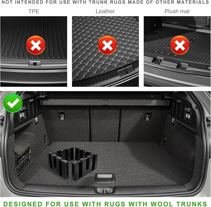 4PCS Multipurpose Cargo Organizer Blocks, Plastic Car Trunk Storage Organizer Blocks Used with Wool Carpet, Adjustable Trunk Divider