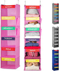 Handy Laundry Hanging Clothes Organizer for Kids - 6-Shelf Closet Daily Clothing Organization Labeled Shelves with Days of Th