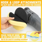 Yellow Polish Pad, 3Pcs 5.5 Inch Face for 5 Inch Buffing Polishing Pads and Woolen Pads 125mm Backing Plate Compound Buffing Sponge for Car Buffer Polisher Compounding, Polishing and Waxing