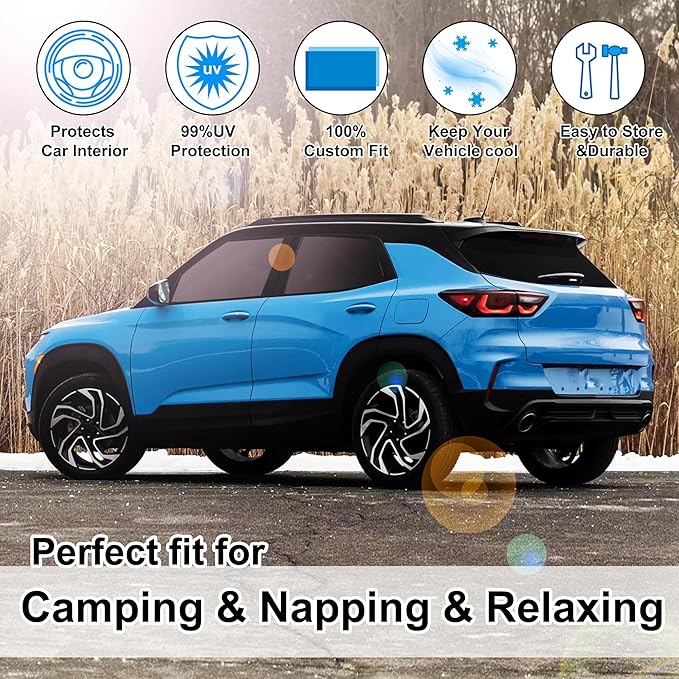 TINGLU Window Shades for Chevrolet Trailblazer 2021-2025 2026 Accessories Car Side Full Windows Rear Windshield Sun Shade Sun UV Rays & Privacy Protection for Camping,Napping 6PCS