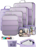 Veken 9/11 Set Compression Packing Cubes for Travel Essentials,Compressible Expandable Large Luggage Suitcase Organizer Bags 