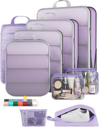 Veken 9/11 Set Compression Packing Cubes for Travel Essentials,Compressible Expandable Large Luggage Suitcase Organizer Bags 