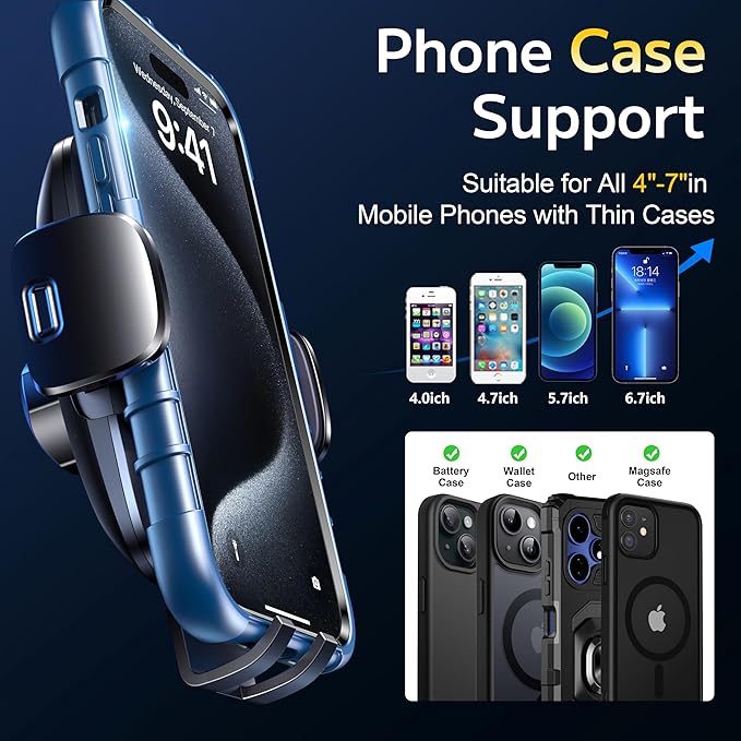 TICILFO Phone Holders for Your Car [Gooseneck Flexible] Phone Stand for Car Dashboard Windshield Automotive Accessories [Strong Suction Cup] Cell Phone Car Mount for All iPhone Android Smartphone