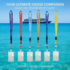 DAYUMKOU 6 Set Cruise Luggage Tags with Detachable Cruise Lanyard for Ship Cards Include Hooks, Luggage Tag Holders for Carni