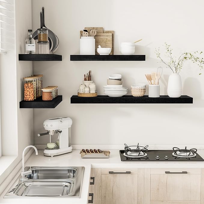 Vivelove 12" Deep Floating Shelves for Wall 36 Inches Long, 2 in Thick Wall Shelves, Shelf for Bedroom, Bathroom, Living Room