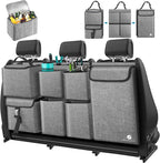 Car Trunk Organizer with Cooler, Hanging Organizers with Large Pockets, Zippers Detachable Seat Back Storage, Waterproof for Jeeps, SUVs