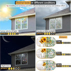 Rainbow Privacy Film with Cutting Line, 3D Decals Stained Glass Window Clings, Static Cling Window Sticker, Suncatcher - 35.4" x 157.4"