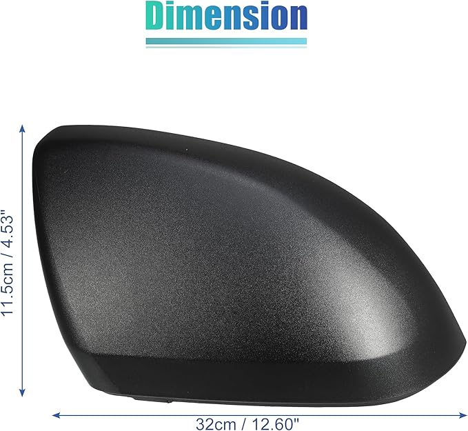 uxcell 1pc Car Exterior Matte Black Wing Mirror Cover Rearview Mirror Cover Cap for Mercedes Vito W447 2014-2020 Right Side