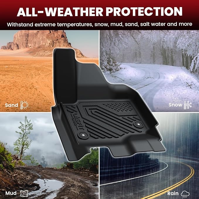 LASFIT Floor Mat&Cargo Backrest Mat for Fit 7 Seats 2025 2026 Ford Expedition Standard,Easy Clean 100% TPE All Weather TPE Custom Fit for SUV Car Liners, 1st& 2nd& 3rd& Cargo Liner, Black 5pcs