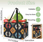 Reusable Grocery Bag, Foldable Large Shopping Tote Bag for Groceries Kitchen Picnic Car Trunk