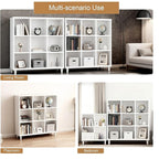 9 Cube Storage Organizer | White Bookshelf|3 Shelf Bookcase |Long Bookshelf| -Cubic Storage Cabinet（Storing Books,Toys & More