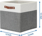 Temary Storage Cubes 12x12 Fabric Cube Storage Bins Foldable Storage Baskets with Handles, Decorative Storage Boxes for Organ
