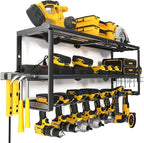 YYR Heavy Duty Power Tool Organizer with Charging Station, Cordless Drill Hanger Storage Rack, Battery Tools Holder Wall Moun