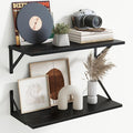Floating Shelves for Wall Decor,24" Wx8 D Wall Mount Floating Bookshelf Set of 2,Hanging Storage Shelf with Sturdy Metal Brac