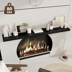 Fun Memories Black Deep Floating Shelves, 72 x 12 Inch Long Wall Shelves, Large Display Shelf & Storage Shelf, Wood Floating 