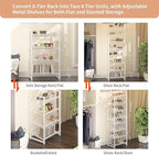 8 Tier Narrow Shoe Rack, Stackable Metal Shoe Storage, Holds 16-20 Pairs, Vertical Shoe Organizer for Garage Closet Entryway,