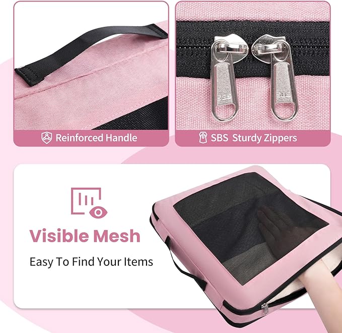 Compression Packing Cubes for Travel, Lightweight Vacation Travel Essentials, Travel Accessories for Suitcase Organizer Bags 