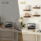 Fun Memories Floating Shelves for Wall, Rustic Wood Wall Mounted Shelves for Bathroom, Bedroom, Living Room and Kitchen, Stor