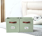 DECOMOMO Storage Cubes, 13x13x13 Storage Cube Bins with Labels, Fabric Organizer Bins (13" / 6pcs, Sage Green)