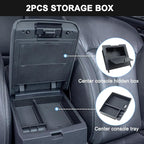 JKCOVER 2PCS Center Console Hidden Box Organizer Tray Compatible with 2024 2025 2026 Toyota Tacoma Accessories Armrest Secret Compartment And Armrest Tray Organizer
