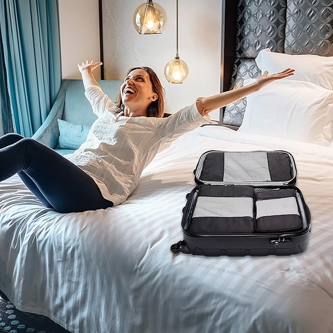 TravelWise 5 Piece Packing Cube Set, Durable Lightweight Luggage Organizer System with Small, Medium and Large Cubes for Trav