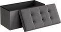 SONGMICS MAZIE Collection - 30 Inches Folding Storage Ottoman Bench, Ottoman Foot Rest, End of Bed Bench, Storage Chest, Load