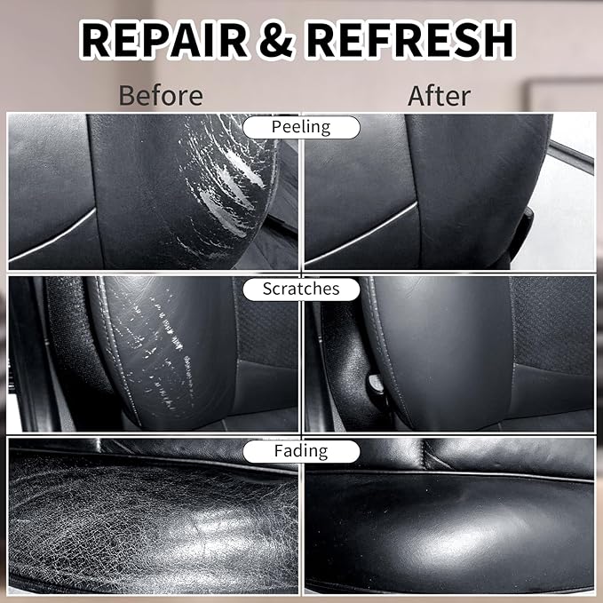 SHADAIWUYU 8.5oz Leather Recoloring Balm with 100ml Mink Oil,Black Leather Repair kit for Furniture and Car Interior,Leather 