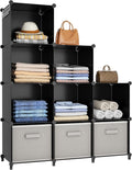 HOMIDEC Closet Organizers and Storage, 9 Cube Storage Organizer, Portable Closet Organizer Cubes Shelves for Clothes, Bedroom
