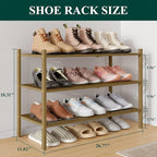 Smiry Bamboo Shoe Rack 3-Tier, Stackable Wooden Shoe Organizer for Entryway & Closet, Free Standing Wood Shoe Storage Shelf f