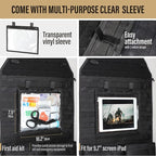 WYNEX Car Seat Organizer, Molle Backseat Cover Organizer Protector with Sling Rack, Visual Pocket and Patch, Universal Vehicle Fits for F150, Jeeps, Pickups & Trucks for Road Trips