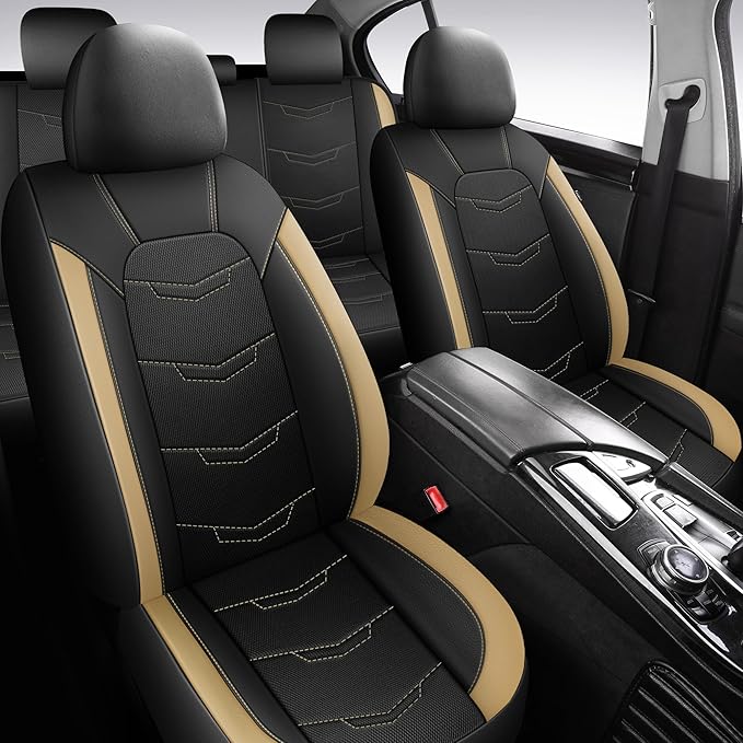 Seat Covers,Sport and Breathable Seat Covers,Anti-Slip Universal Fit Car Seat Covers Full Set for Cars Sedans SUV and Truck(F