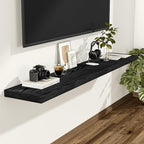 Vivelove Black Floating Shelves 47.2 Inches Wide, 12" Deep Wall Shelves for Bedroom, Bathroom, Living Room, Kitchen, Office, 