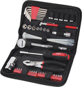 Apollo Tools 56 Piece Compact SAE Auto Tool Set in Zippered Case, Small Mechanic Tool Set for Car Emergency, Motorcycle Repai