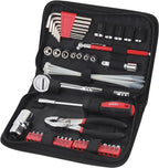 Apollo Tools 56 Piece Compact SAE Auto Tool Set in Zippered Case, Small Mechanic Tool Set for Car Emergency, Motorcycle Repai