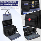 Patrol Bag Law Enforcement Police Gear Bag, Car Front Seat Organizer Tactical Officer Duty Bags, Police Car Accessories for Passenger Seat, Multiple Compartment Molle Webbing Removable Shoulder Strap
