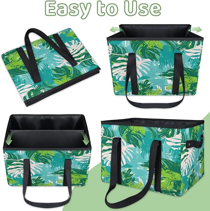 Reusable Grocery Bag, Foldable Large Shopping Tote Bag for Groceries Kitchen Picnic Car Trunk