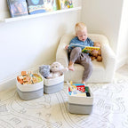 NaturalCozy Storage Cubes 9”x9”x7”Cotton Rope Woven Baskets for Organizing 3-Pack | 9 Inch Cube Storage Bin | Small Basket fo