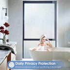 SUNBABY Window Privacy Film Frosted Glass Windows Clings Heat Blocking Windows Film Decorative Bathroom Door Windows Coverings Frosting Day and Night Privacy Film Home Window Tint,35.4x157.5IN
