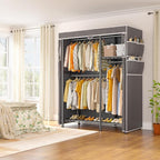 Raybee Clothes Rack with Cover Clothing Racks for Hanging Clothes Heavy Duty Portable Closet with Wheels，Rolling Garment Rack