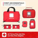 Thrive Mini First Aid Kit - Compact Travel Essentials Pack - Waterproof Camping Essentials Set - Portable Car First Aid Kit &