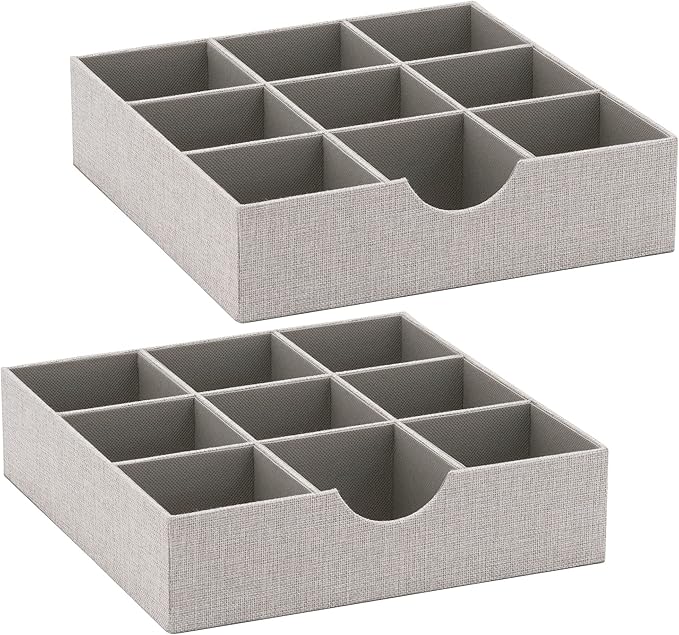 Household Essentials Drawer Organizer Tray 2 Pack, Gray