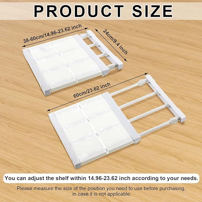 Gerrii 4 Pcs Closet Tension Shelf Rod Expandable Shelf Locker Organizer Adjustable Storage Rack Scalable Layered Divider Sepa