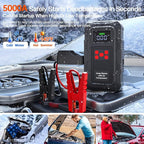 5000A Jump Starter with Air Compressor,A1 Car Jumper Starter with 150PSI Tire Inflator 12V Jump Box with LCD