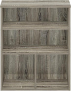 Furinno PASIR Book Shelf, 3-Tier Display Bookshelf, Bookcase, 11.8 x 23.6 x 28.1, for Living Room, Bedroom, Home Office, Fren