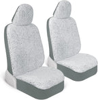 Carbella Plush Sherpa Fleece, 2 Pack Gray Seat Cover for Cars with Soft Cushioned Touch, Cute Automotive Interior Protector f