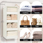 GRANNY SAYS 4-Shelf Hanging Organizer, Closet Hanging Shelves, Closet Hanging Storage Organizers, Organization for Bedroom, L