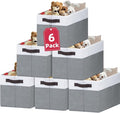 Criusia 6 Pack Clothes Bins for Organization - 16x12 Extra Large Storage Baskets for Shelves Closet Bedroom - Toy Storage Org